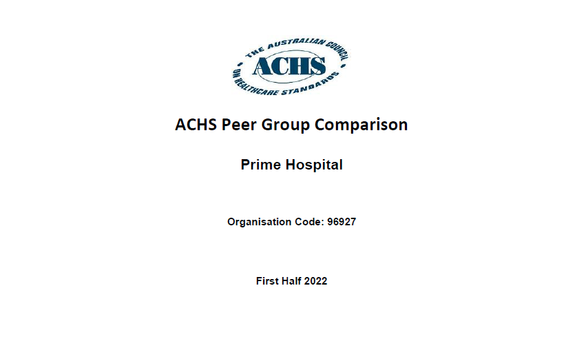 ACHS Peer Group Comparison - Emergency Medicine